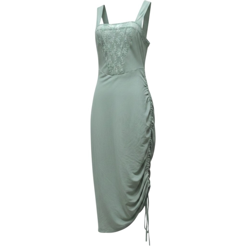 Intimately Free People Womens M Green Mesh Lace Slip Dress Boho Coquette Fairy